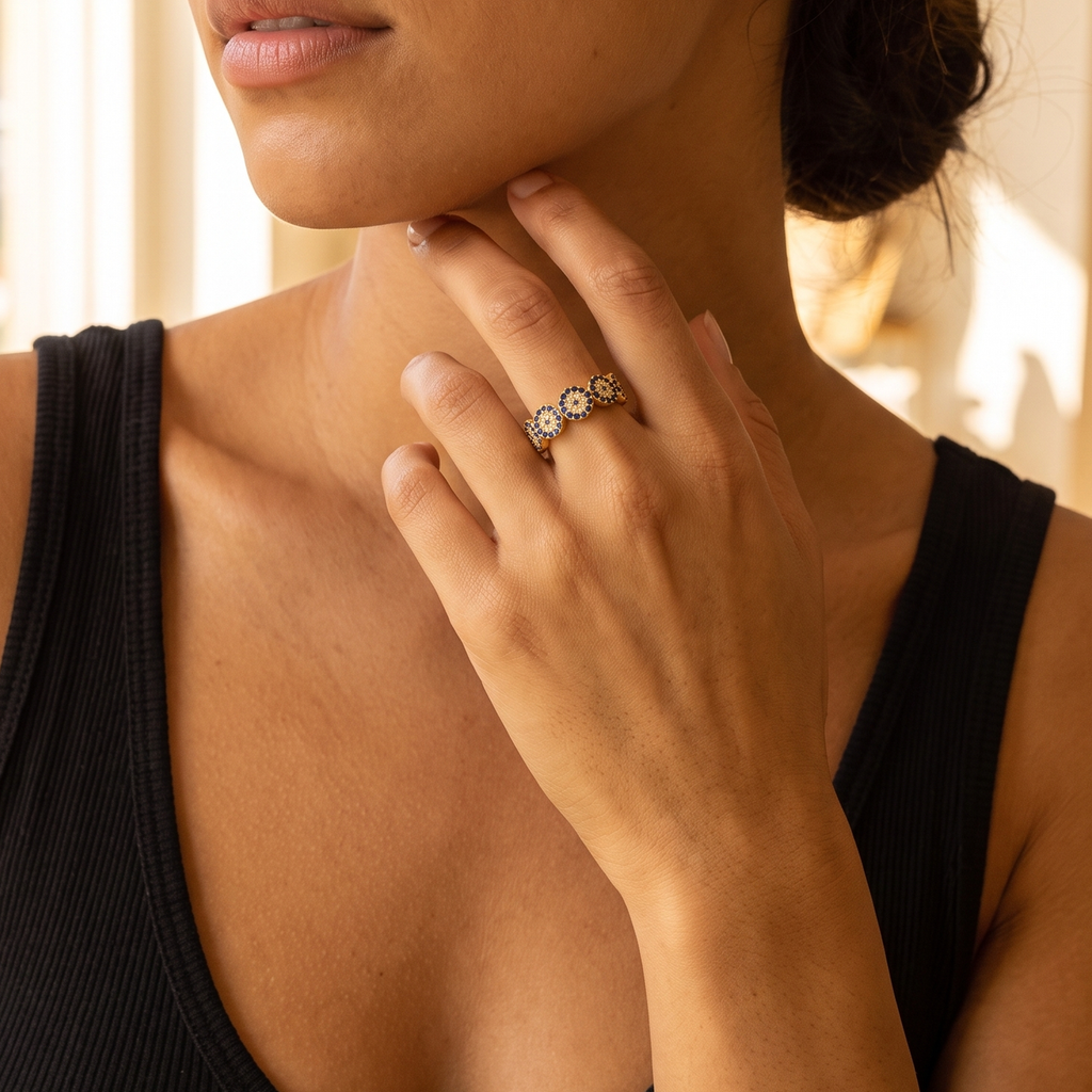 Evil Eye Eternity Ring