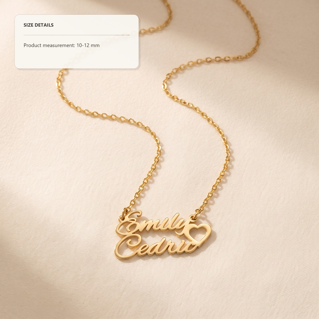 Couple Name Heart Necklace