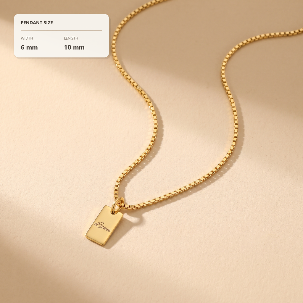 Engraved Name Tag Necklace