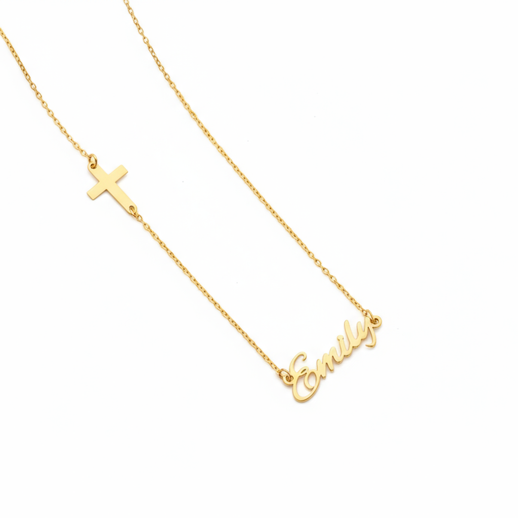 Name and Cross Necklace