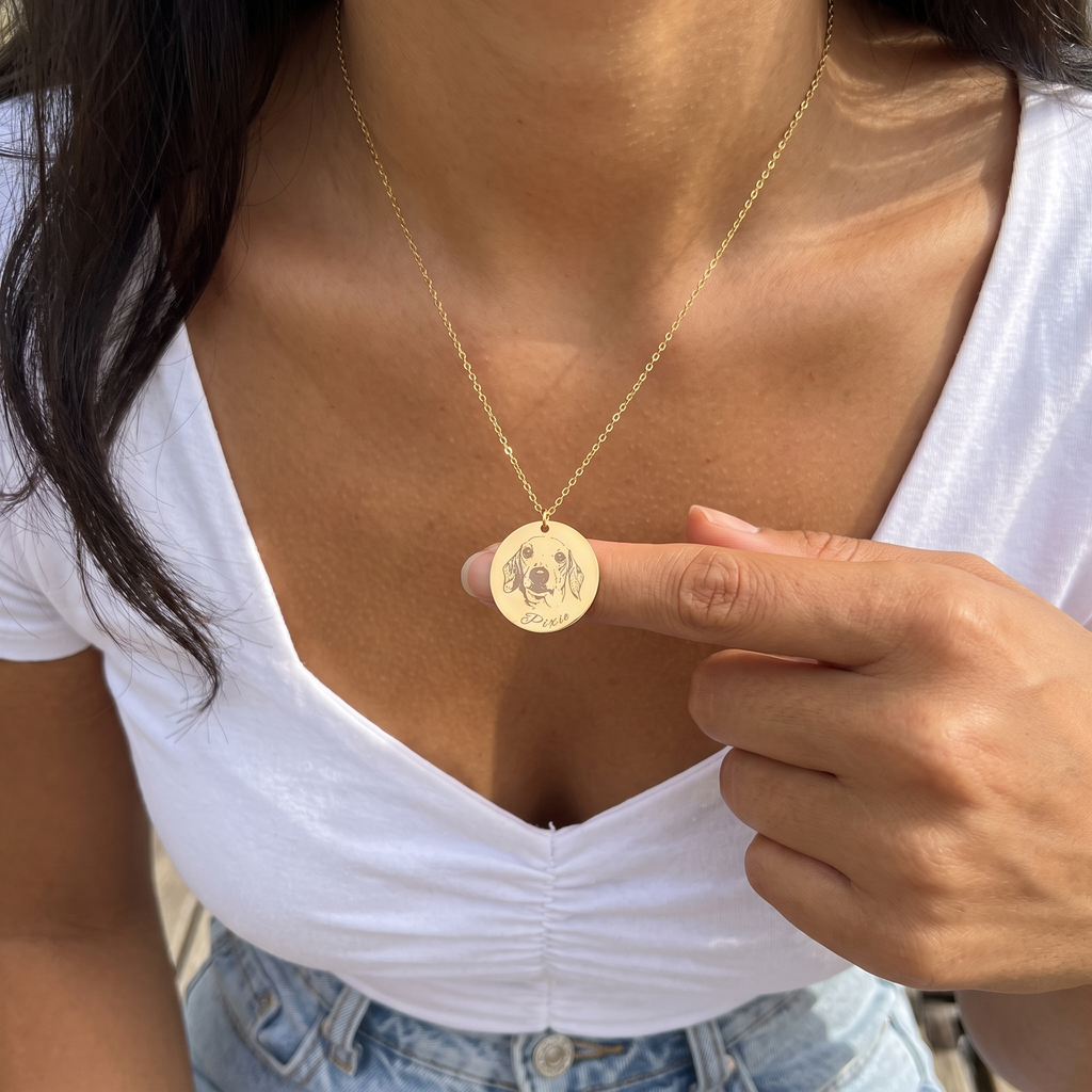 Custom Pet Portrait Necklace