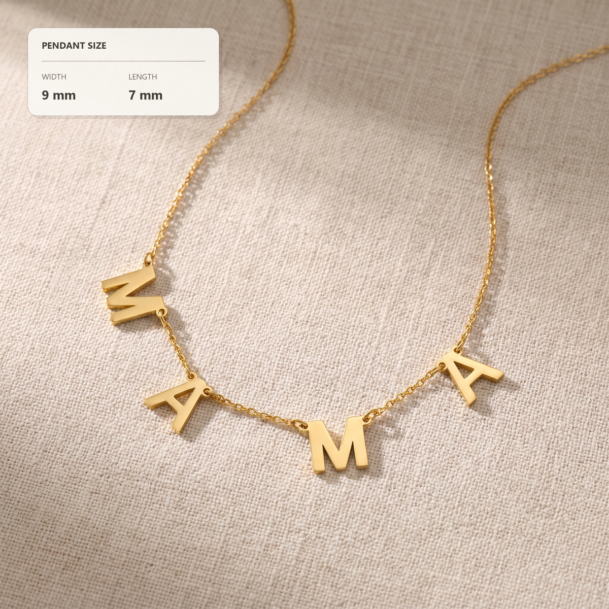 Personalized Dainty Spaced Dangling Initial Letter Name Necklace