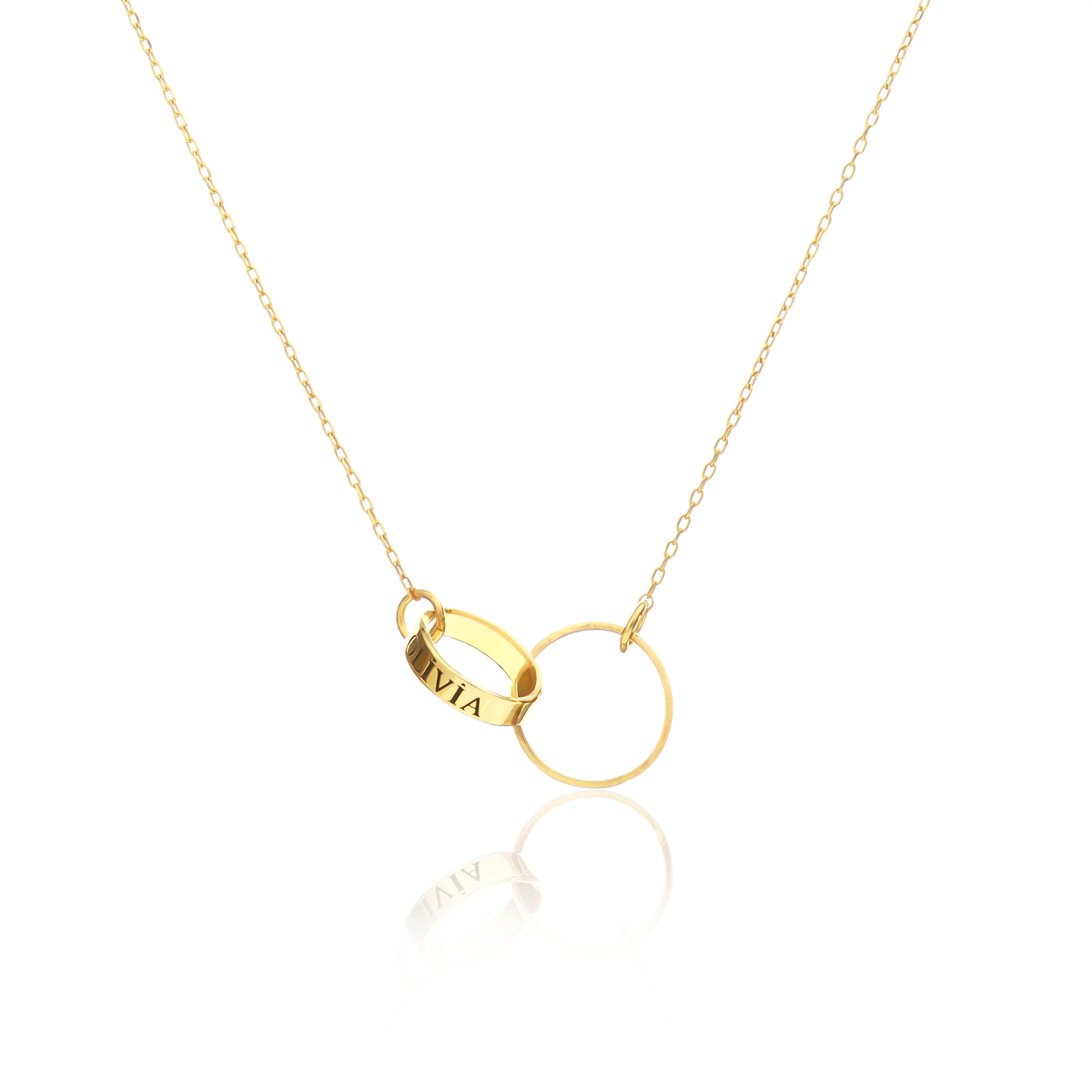 Double Circle Name Necklace