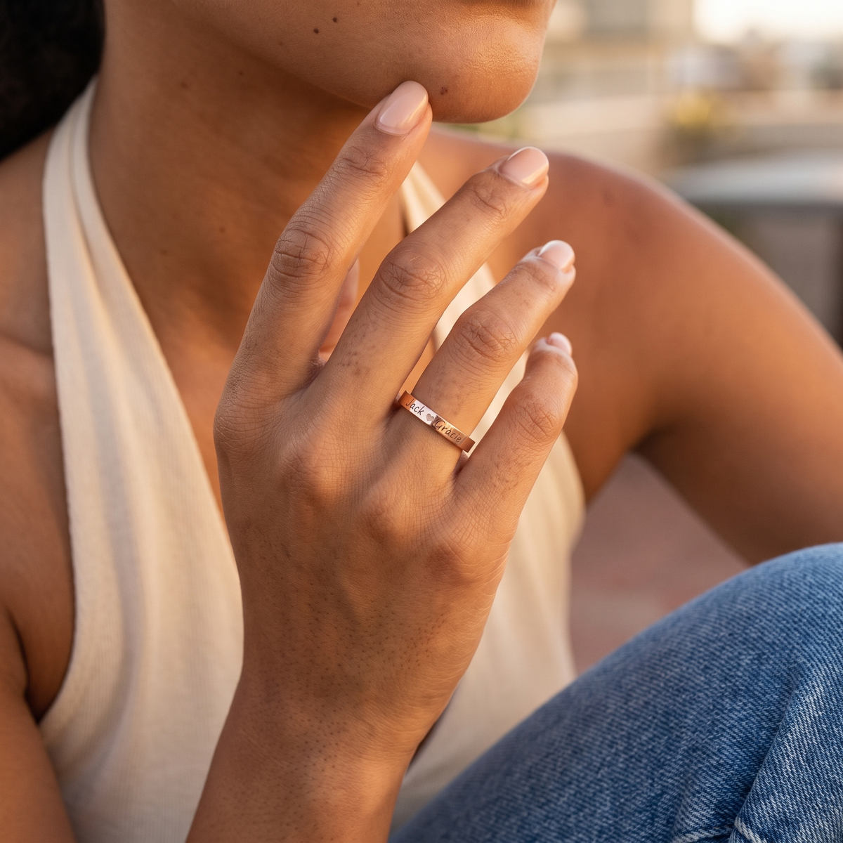 Couple Name Ring