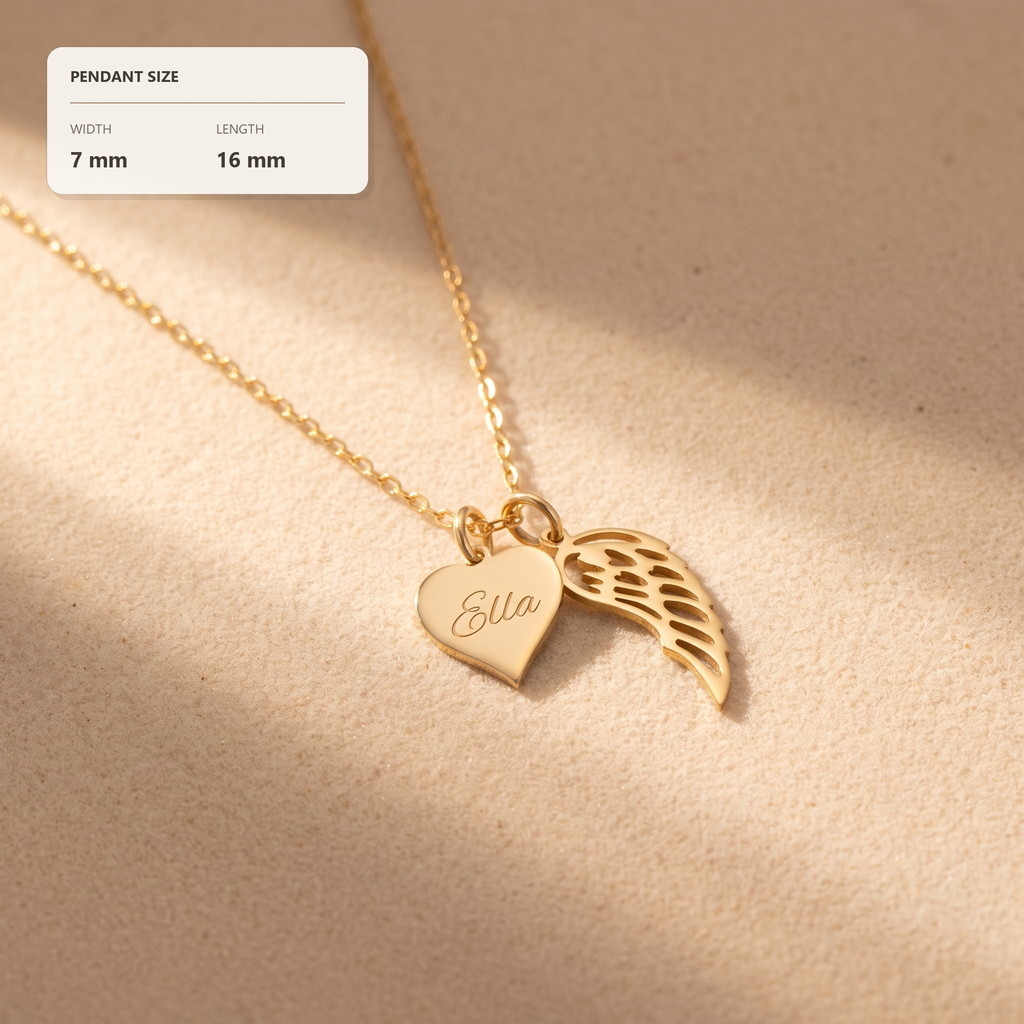 Angel Wing Heart Necklace