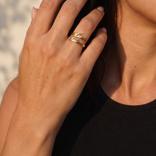 Custom Double Name Ring