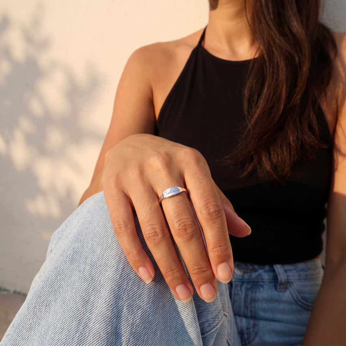 Engraved Name Signet Ring