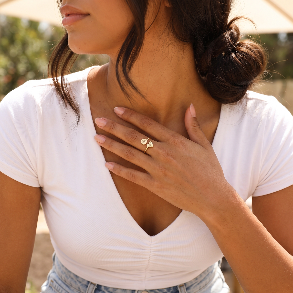 Birth Flower Initial Ring