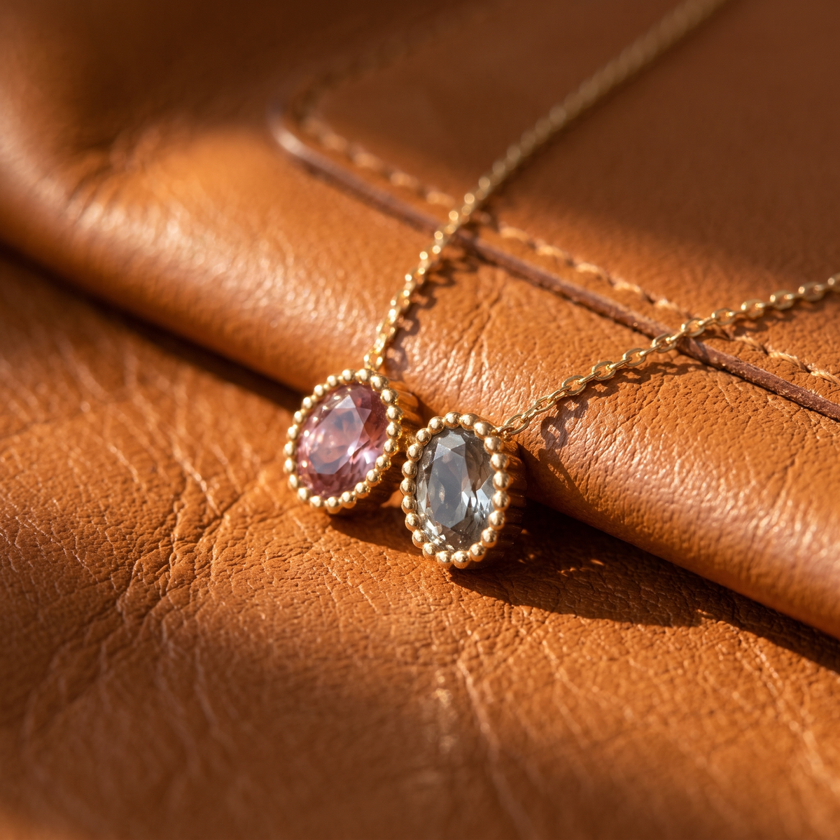 Oval Birthstone Necklace