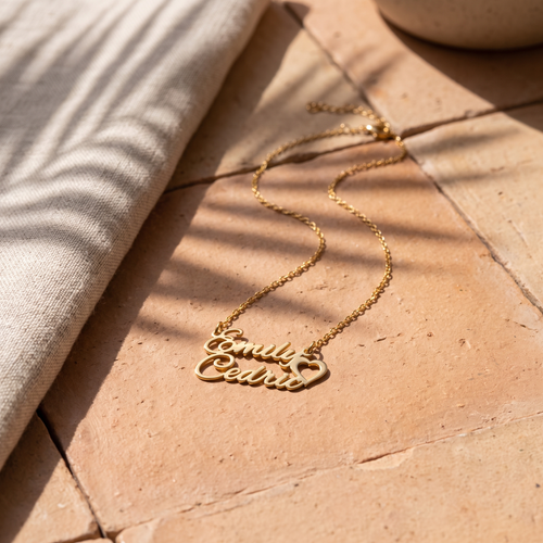 Couple Name Heart Necklace