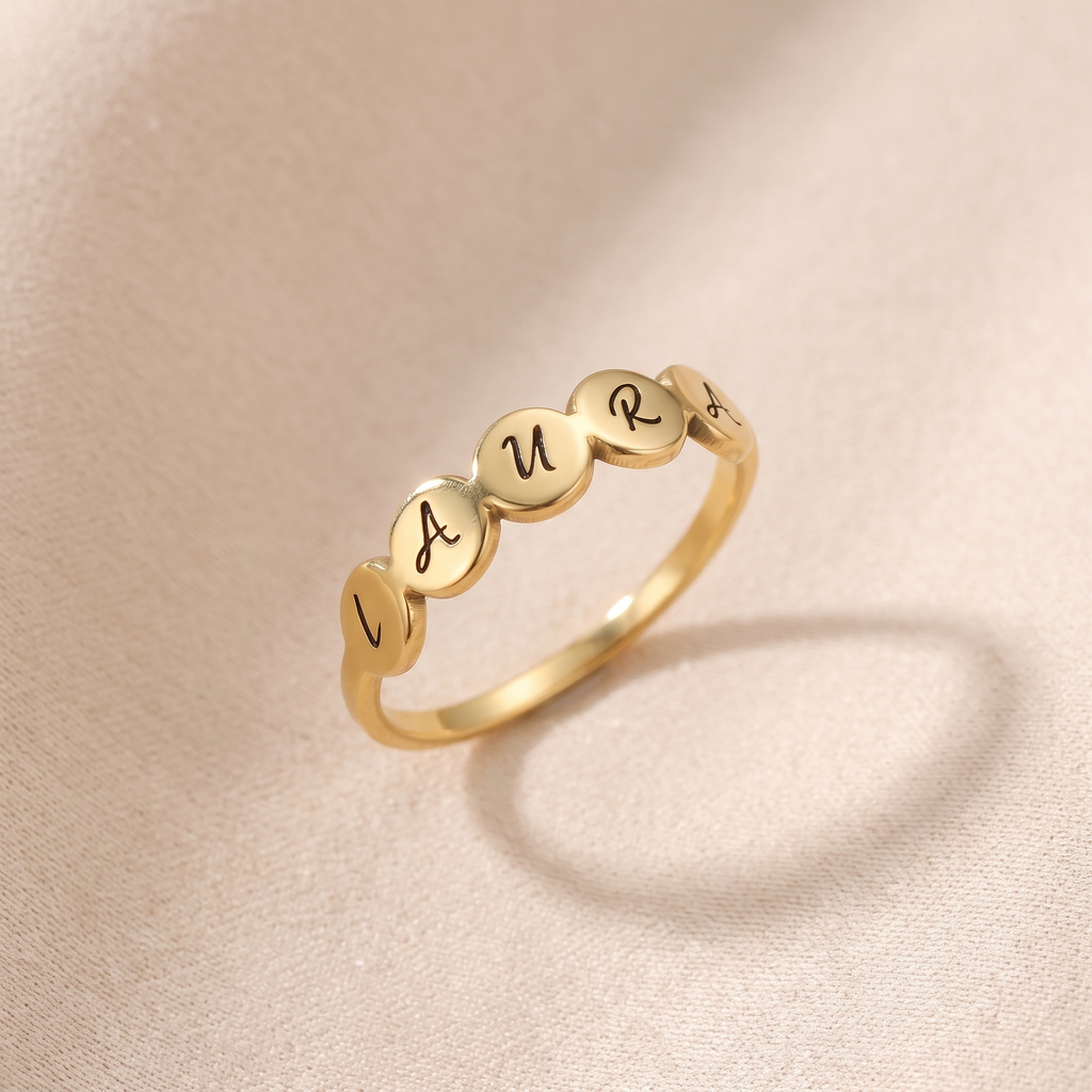 Engraved Name Disc Ring
