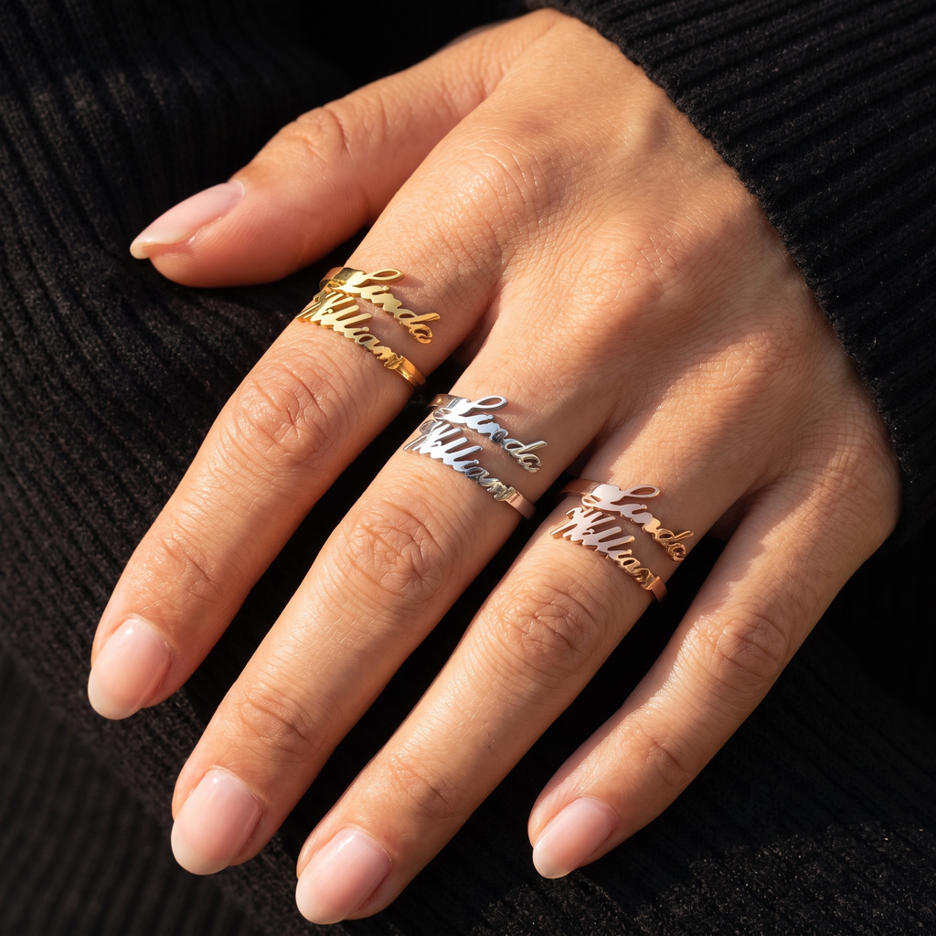 Custom Double Name Ring