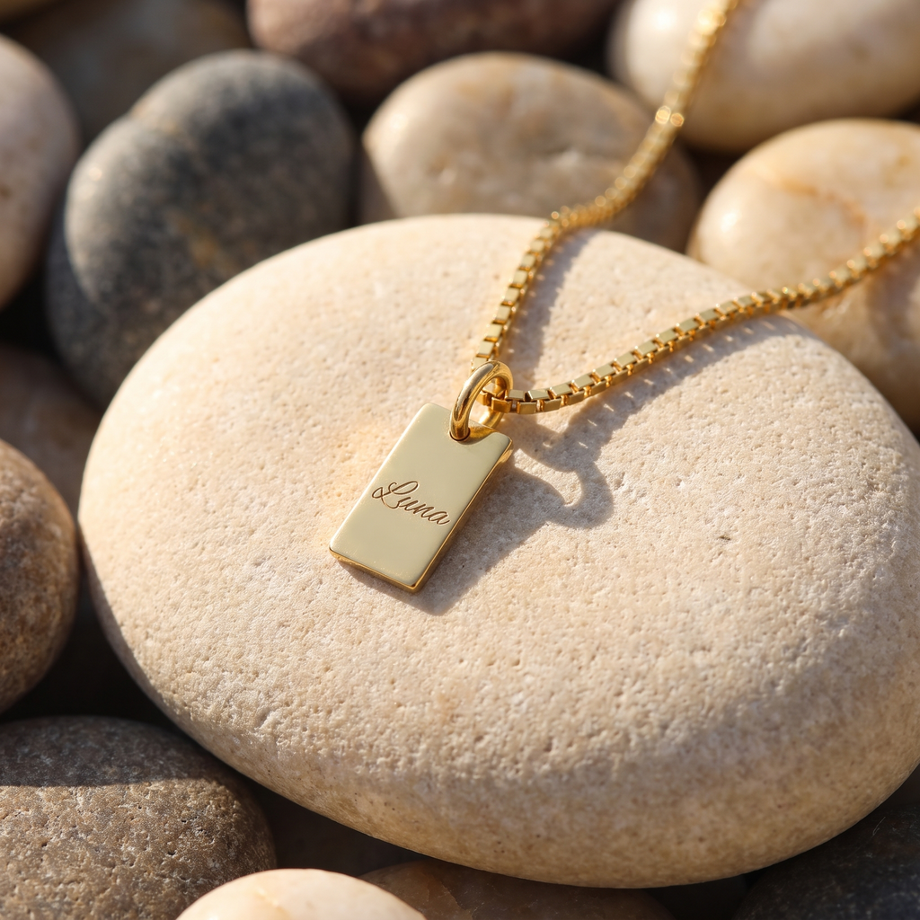 Engraved Name Tag Necklace
