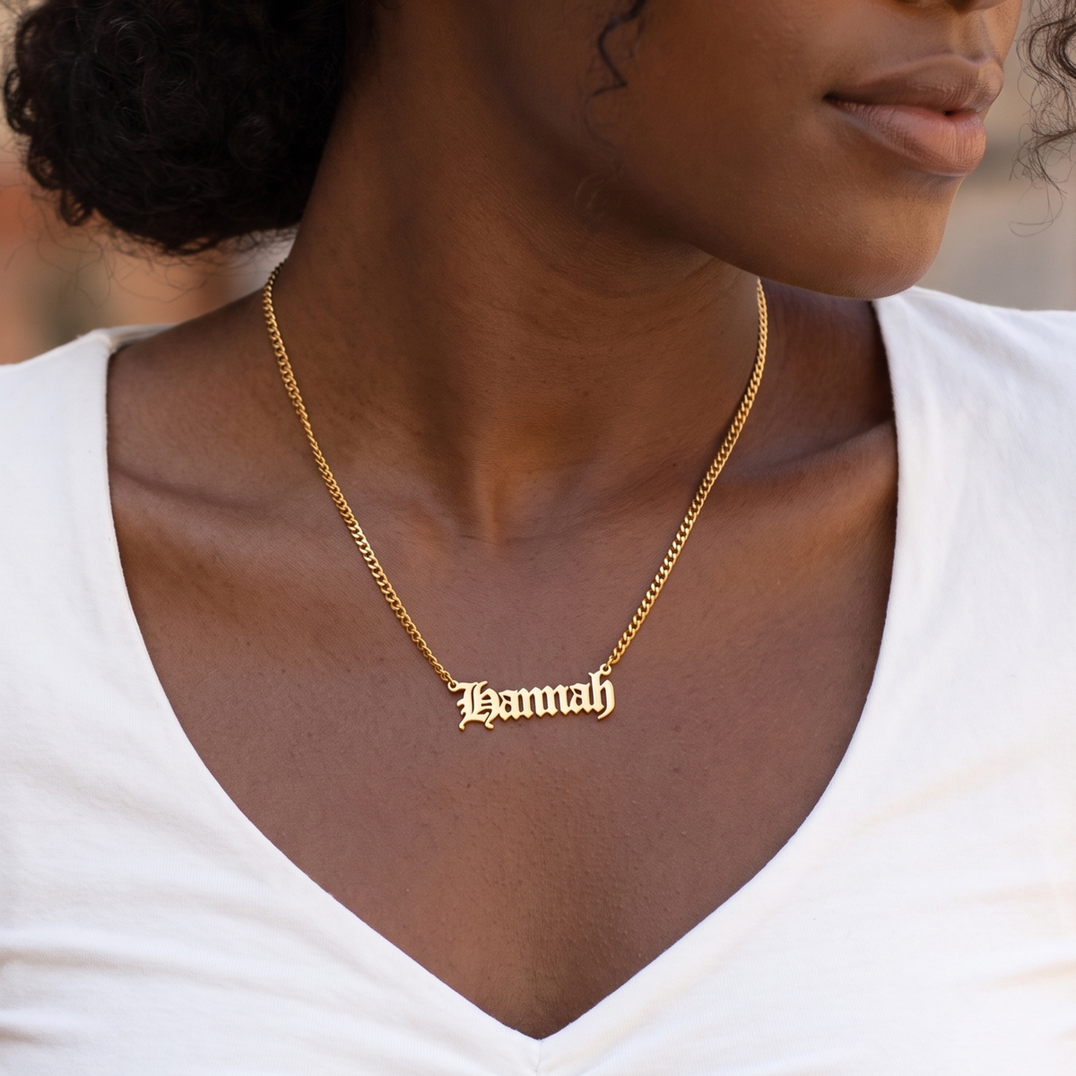 Old English Name Necklace