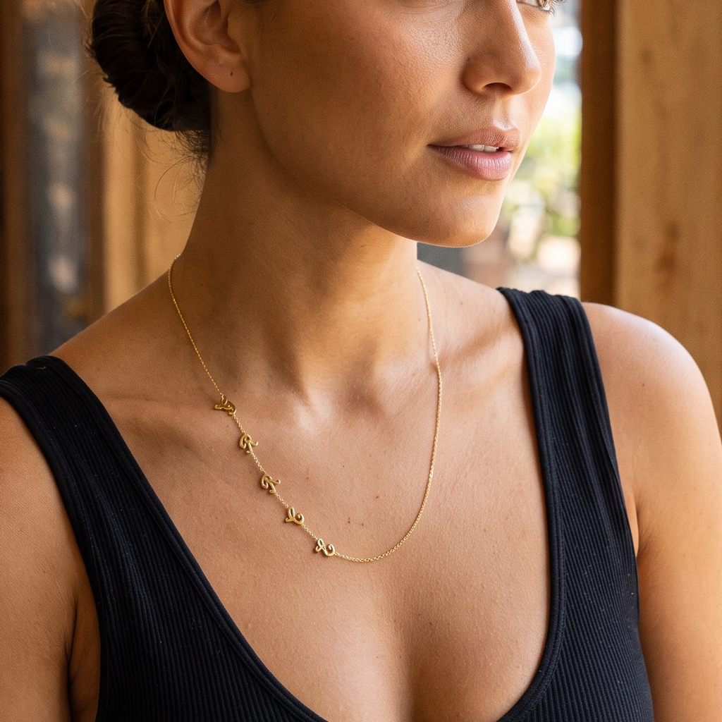 Sideways Initials Necklace
