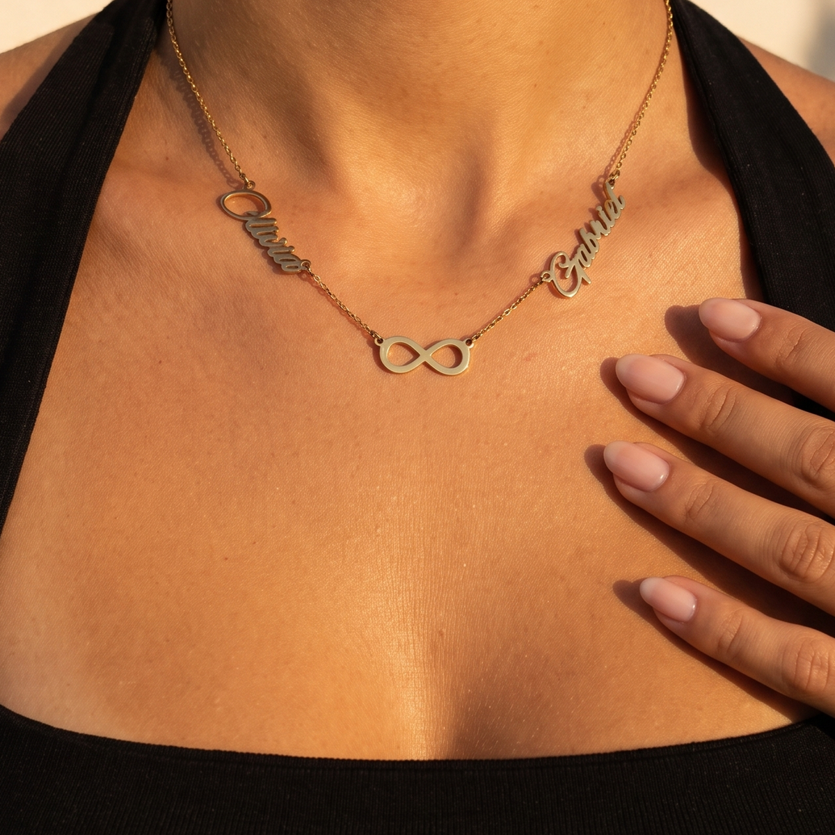 Infinity Couple Name Necklace
