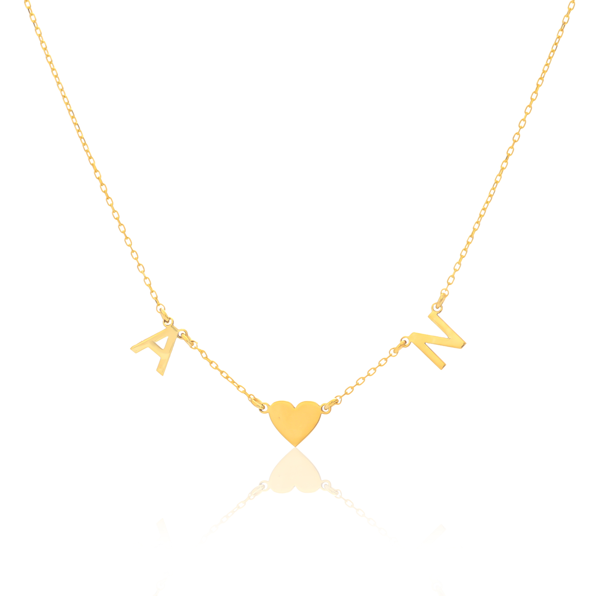 Initial and Heart Necklace