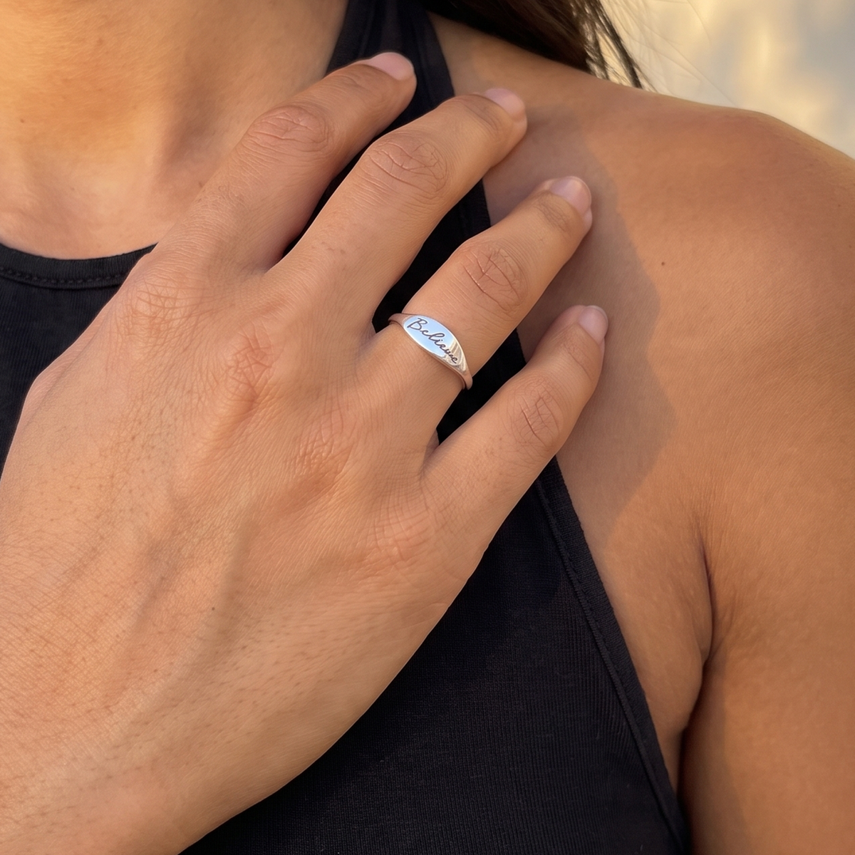 Engraved Name Signet Ring