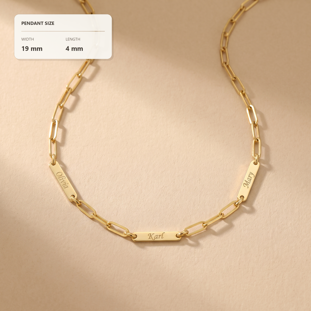 Engraved Bar Name Necklace