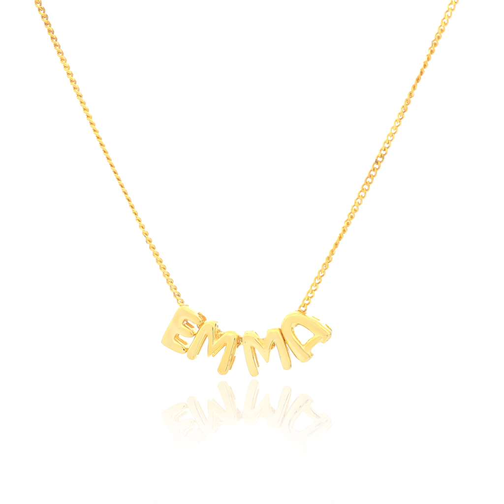 Bubble Letter Name Necklace