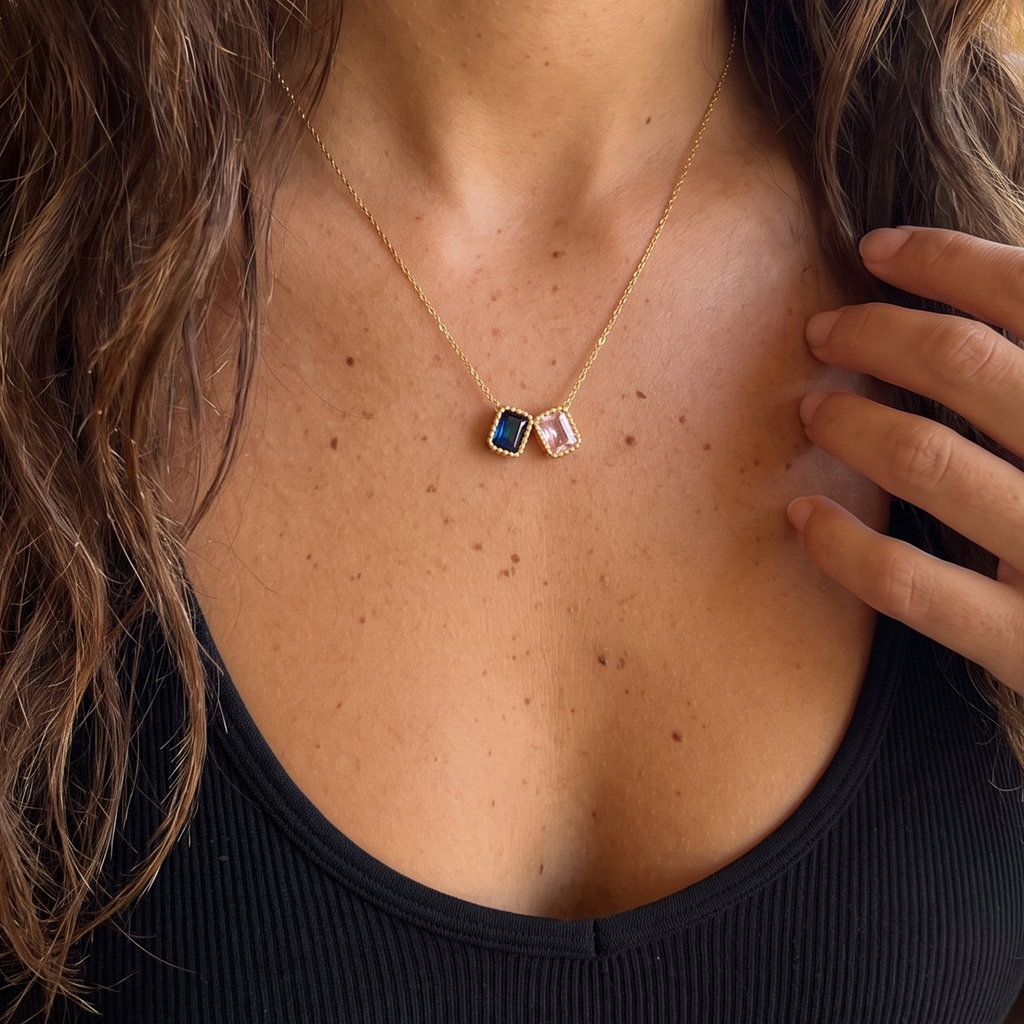 Two Birthstone Pendant