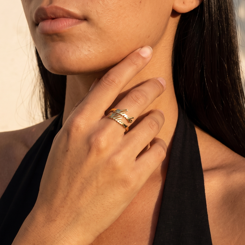 Custom Double Name Ring