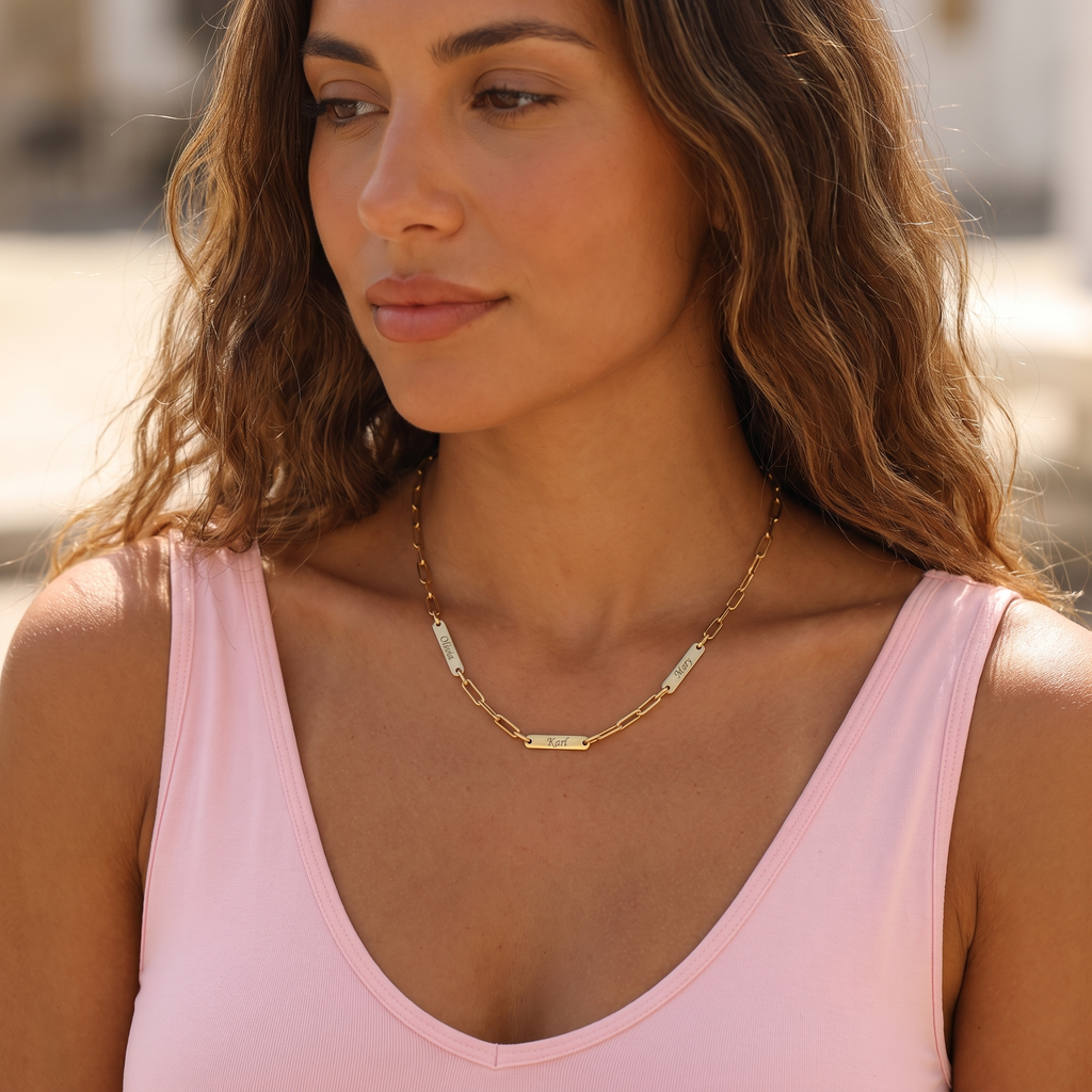 Engraved Bar Name Necklace