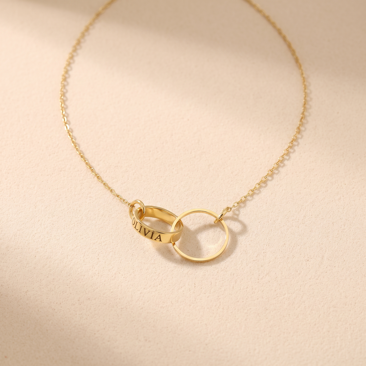 Double Circle Name Necklace
