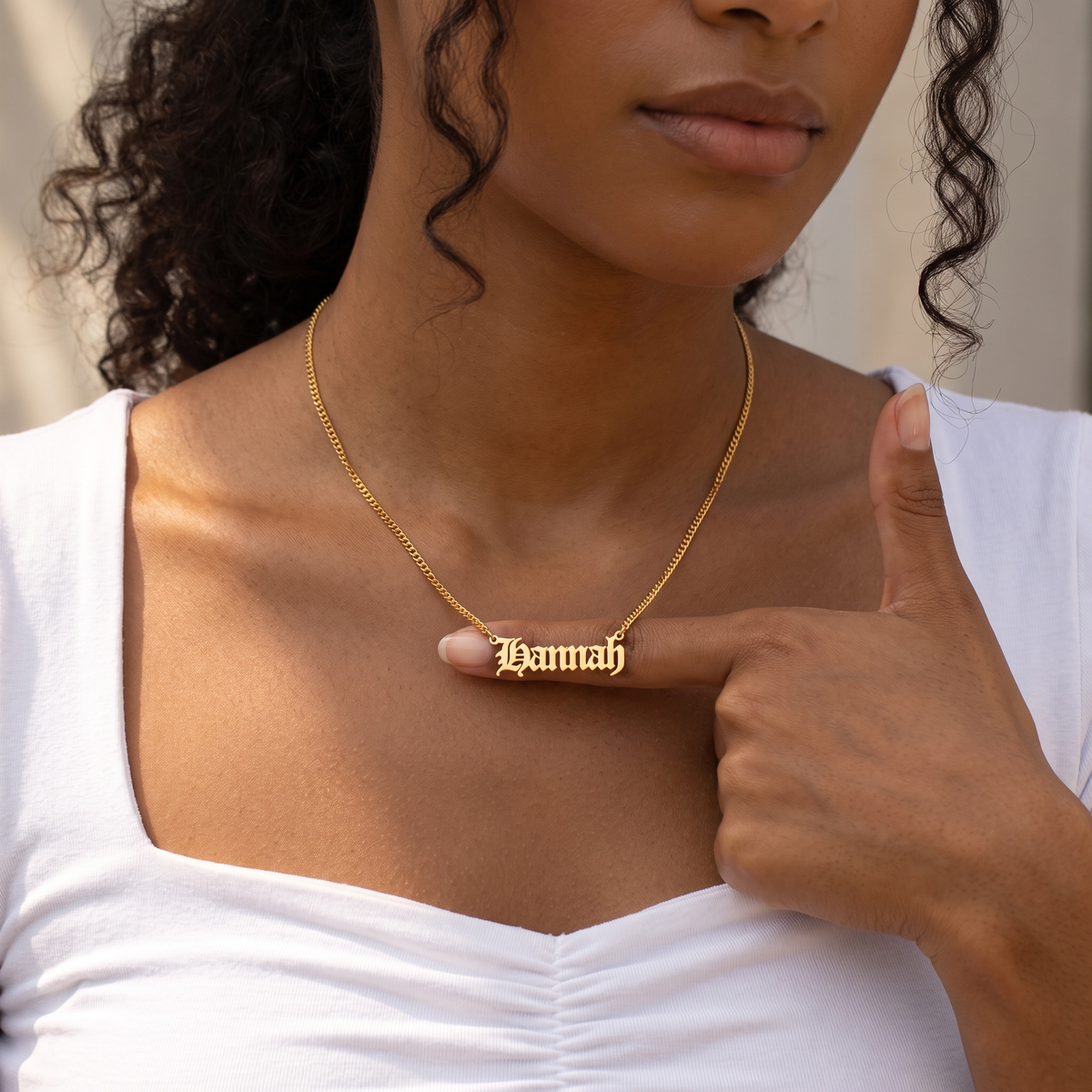 Old English Name Necklace