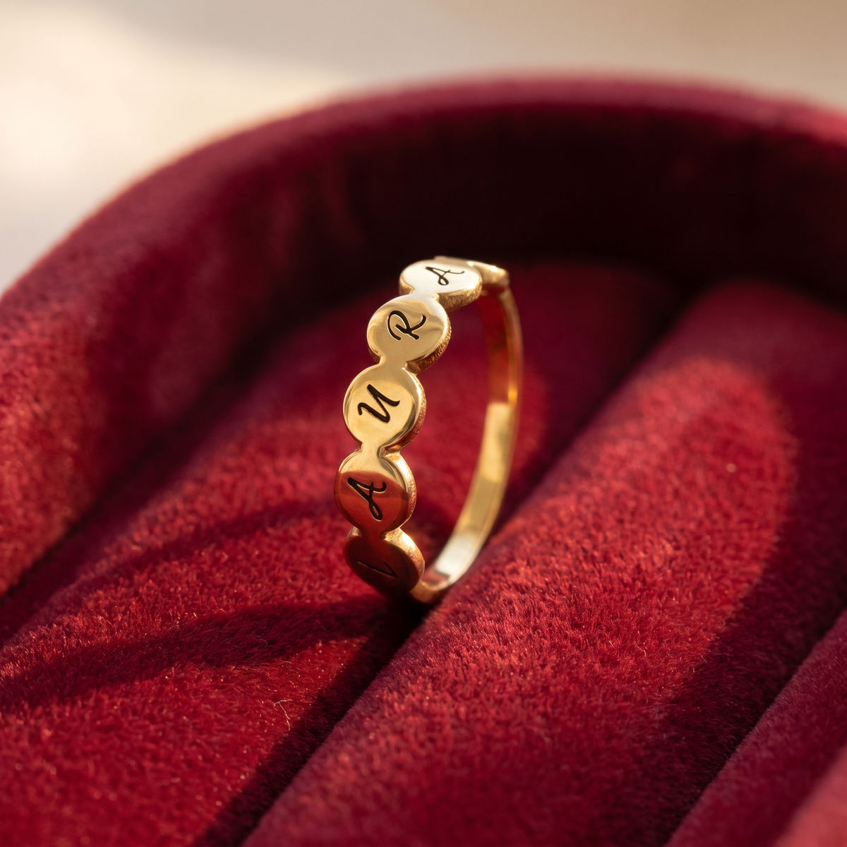 Engraved Name Disc Ring