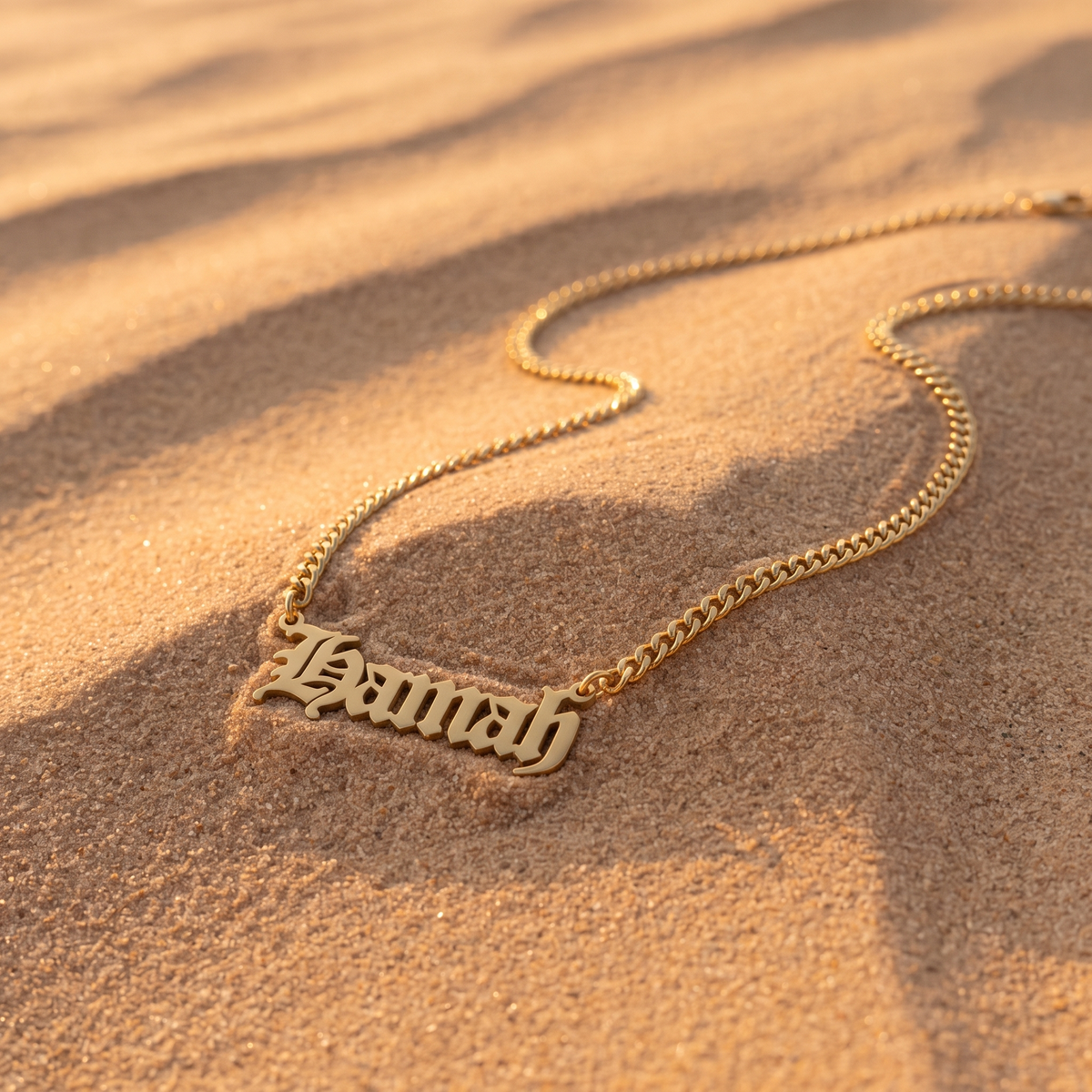 Old English Name Necklace