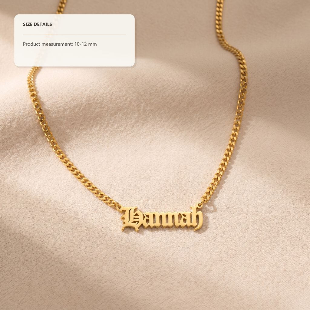 Old English Name Necklace