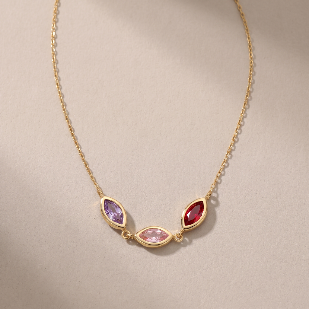 Marquise Birthstone Necklace