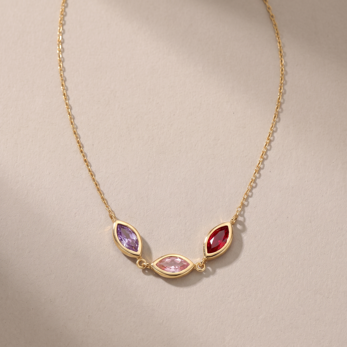 Marquise Birthstone Necklace
