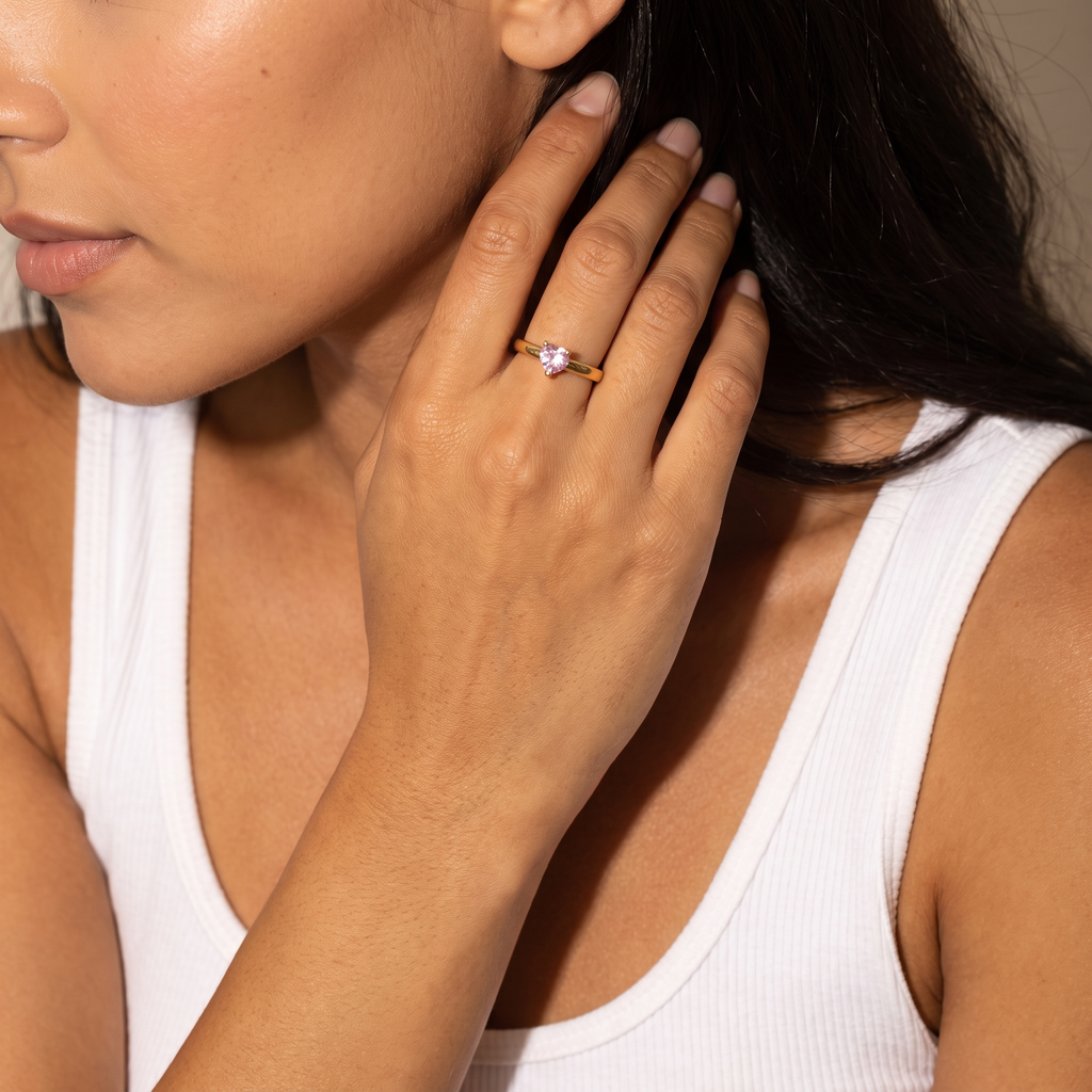 Heart Birthstone Ring