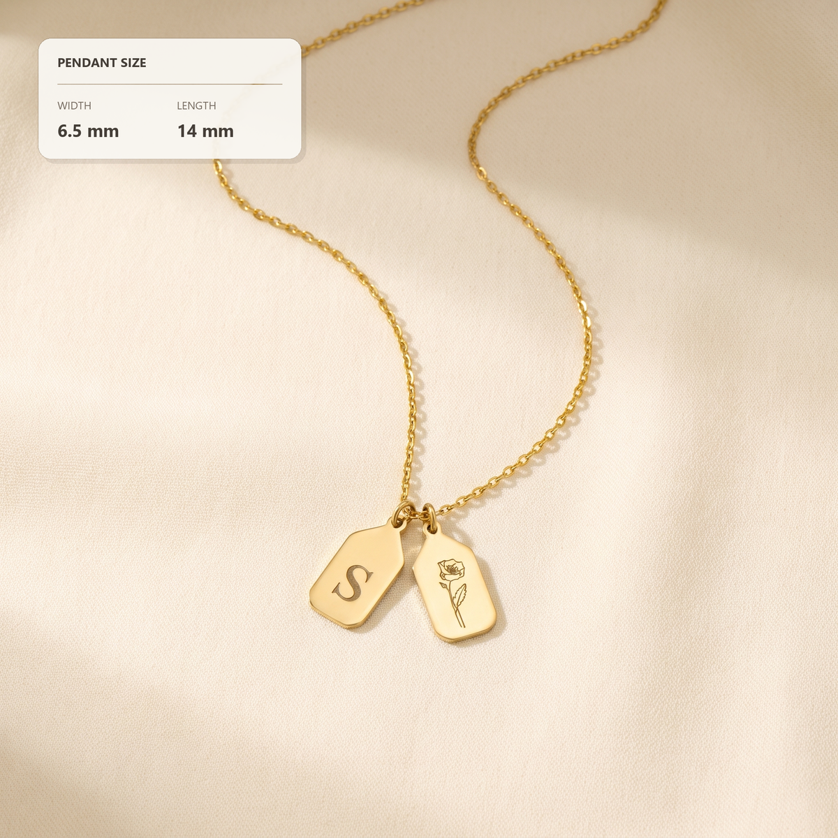 Initial Birth Flower Necklace