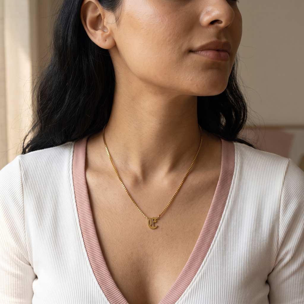 Gothic Initial Necklace
