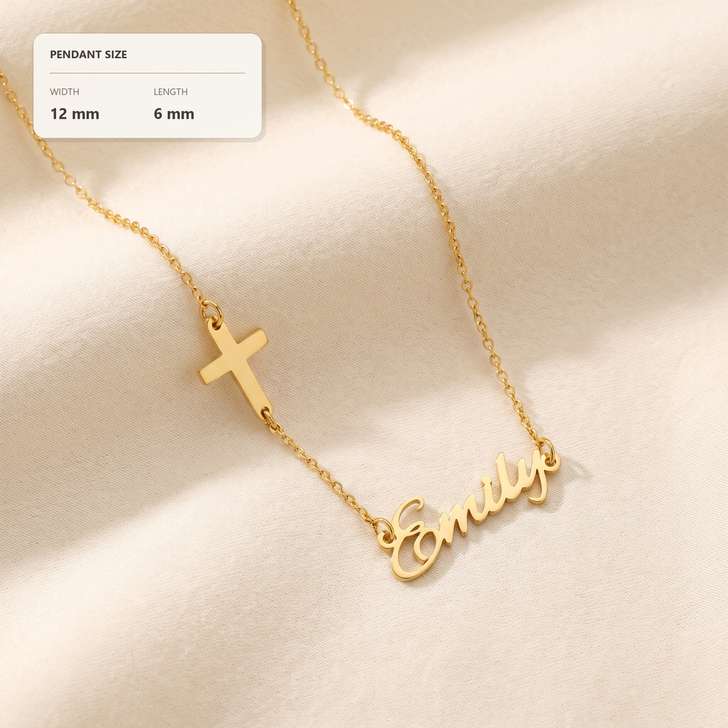 Name and Cross Necklace