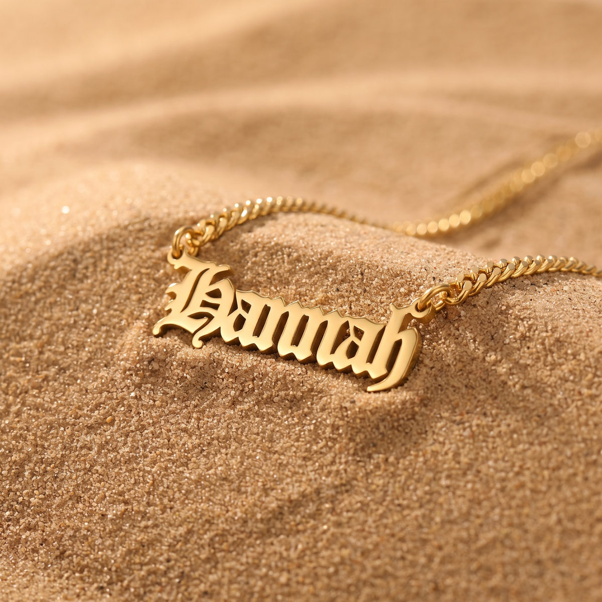 Old English Name Necklace