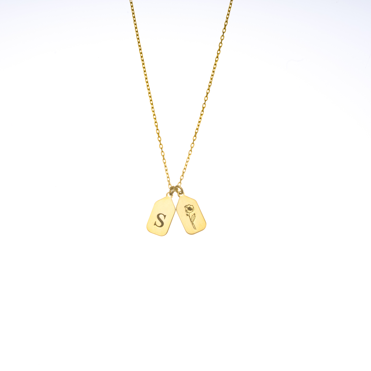 Initial Birth Flower Necklace