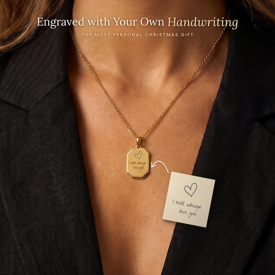 Handwriting Necklace – Engraved Tag