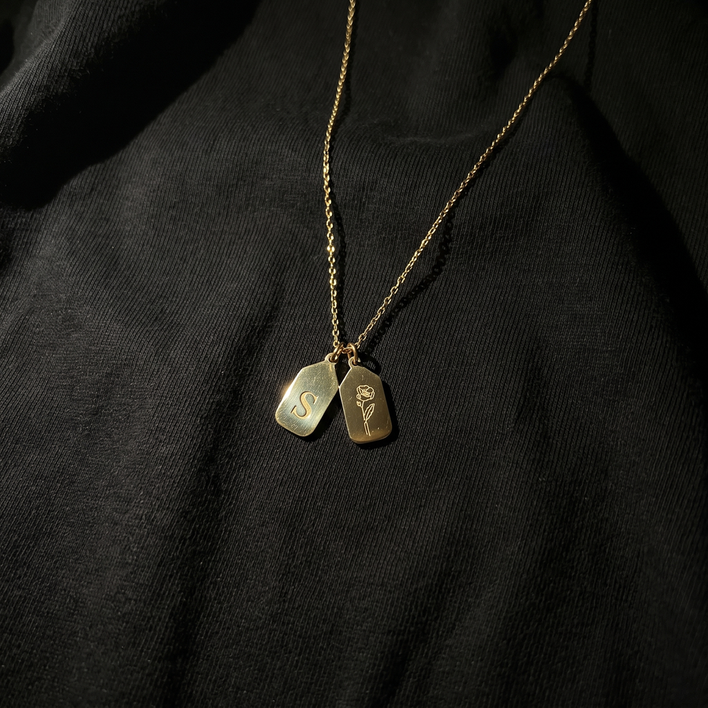 Initial Birth Flower Necklace