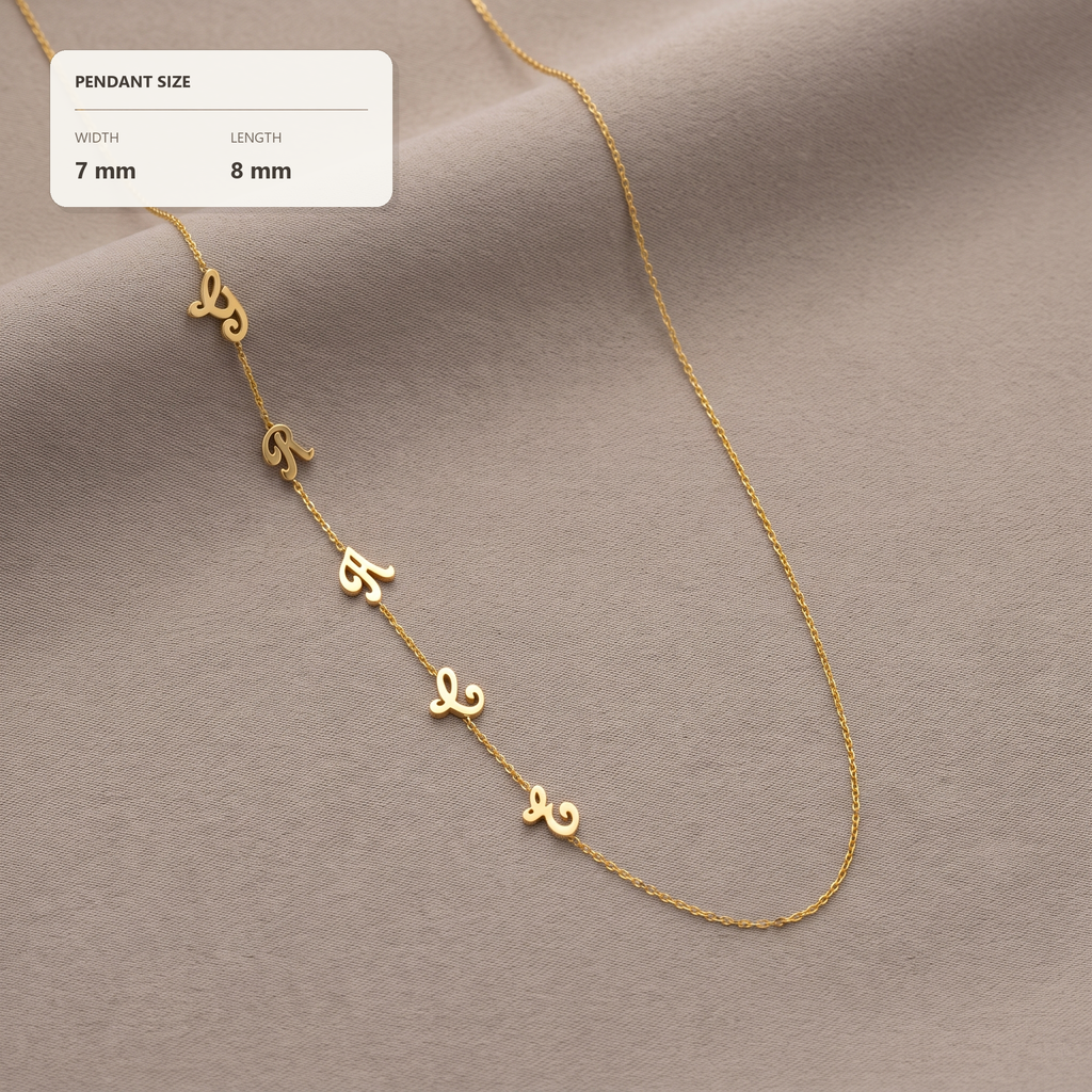 Sideways Initials Necklace