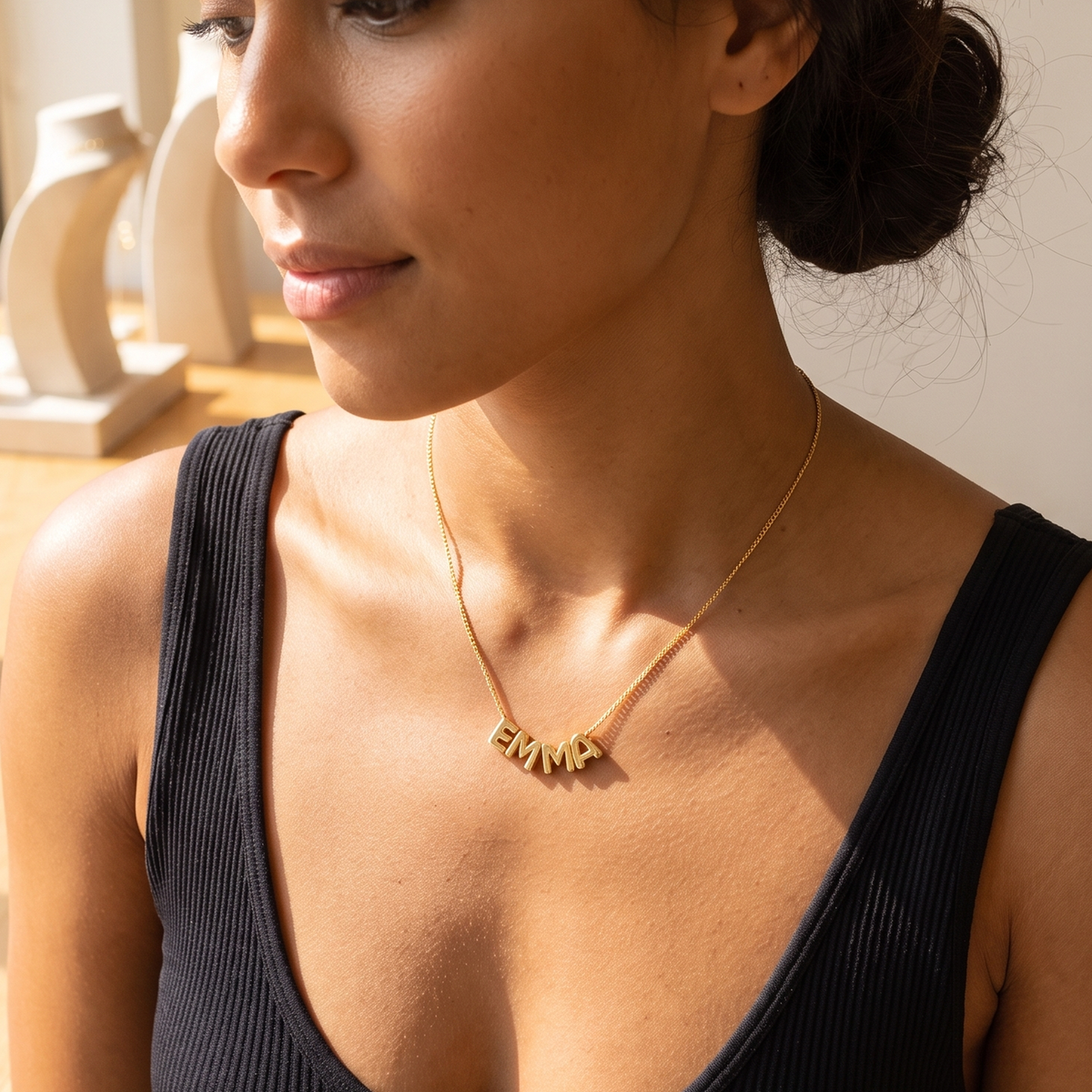 Bubble Letter Name Necklace