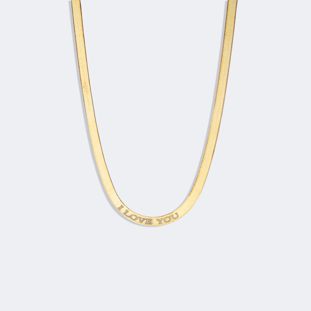 Engraved Herringbone Necklace