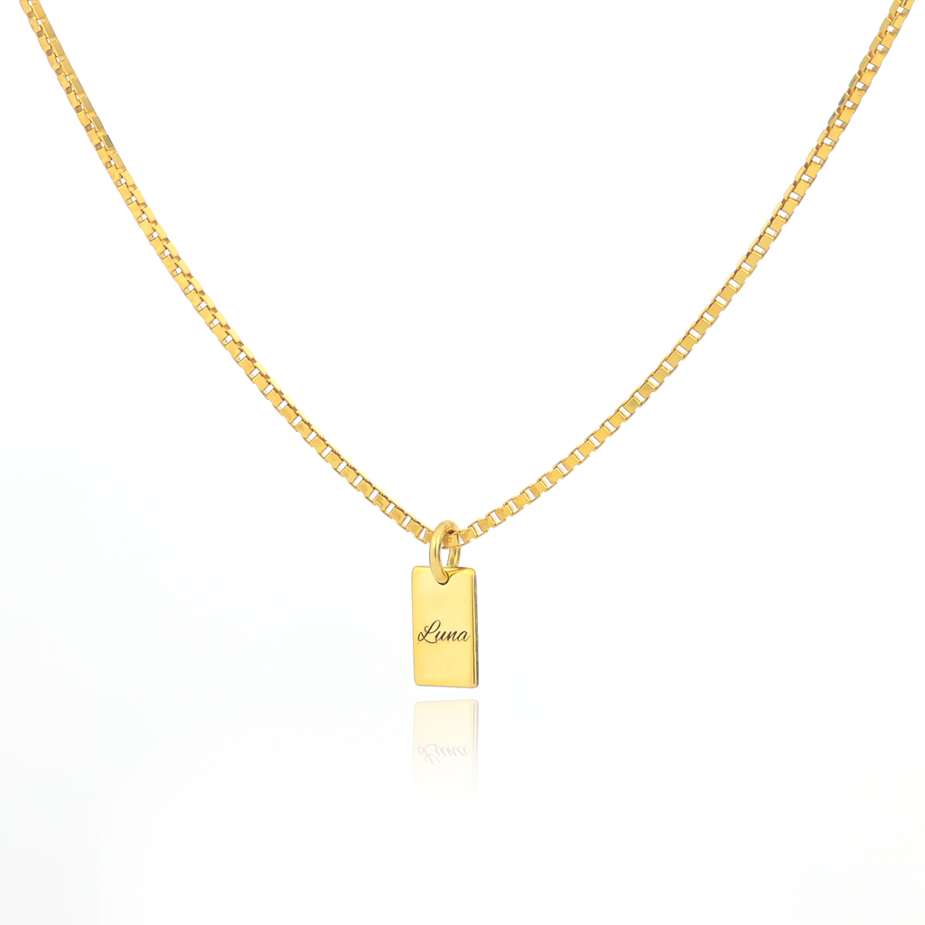 Engraved Name Tag Necklace