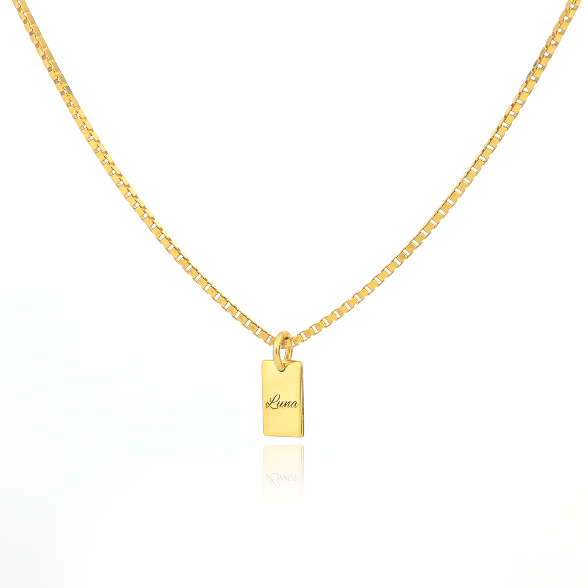 Engraved Name Tag Necklace