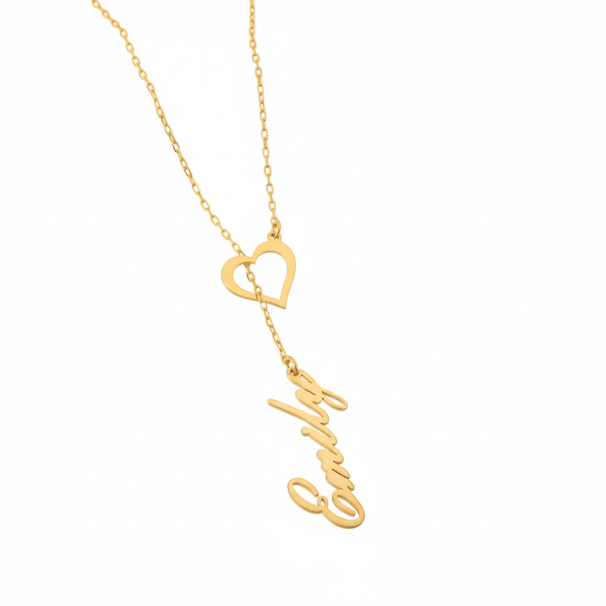 Open Heart Name Necklace