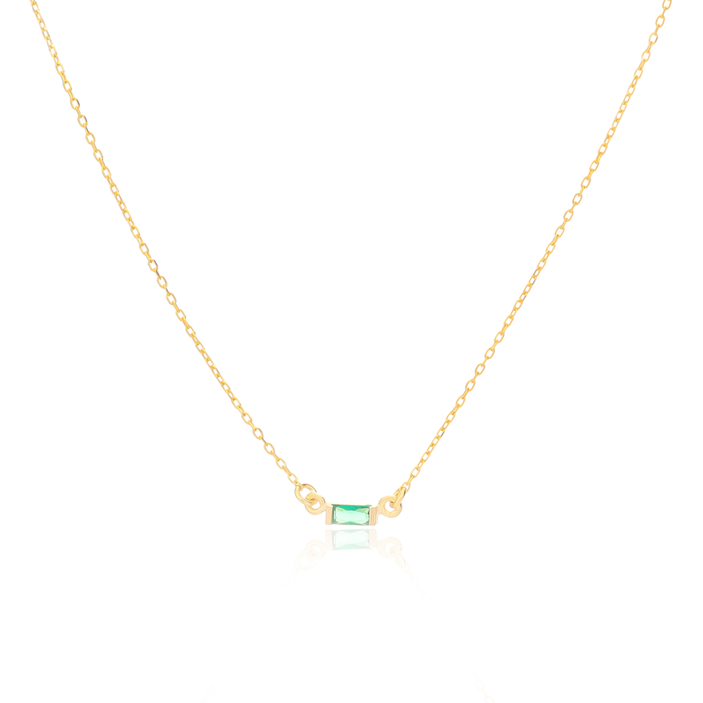 Green Baguette Necklace