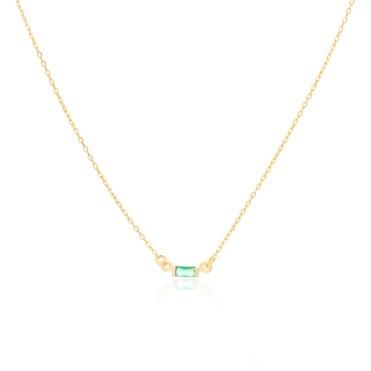 Green Baguette Necklace